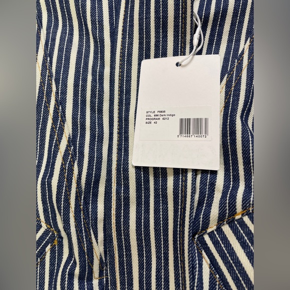 NWT Ganni Mixed Stripe Organic Cotton Denim Jacket - Picture 7 of 8